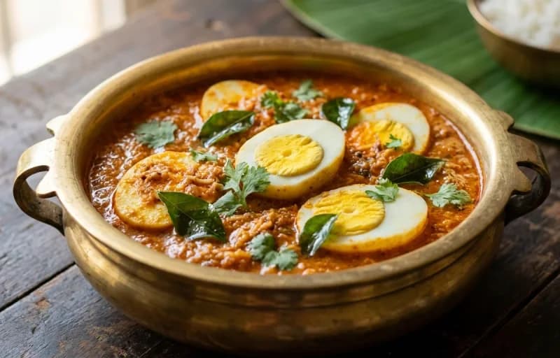 Udupi Egg Curry with Kerala Matta Rice - Recipe 1