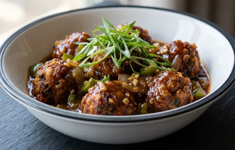 Veg Manchurian Gravy with Veg Fried Rice - Recipe 1