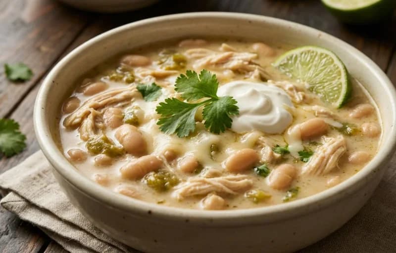 White Chicken Chili with Cornbread - Recipe 1