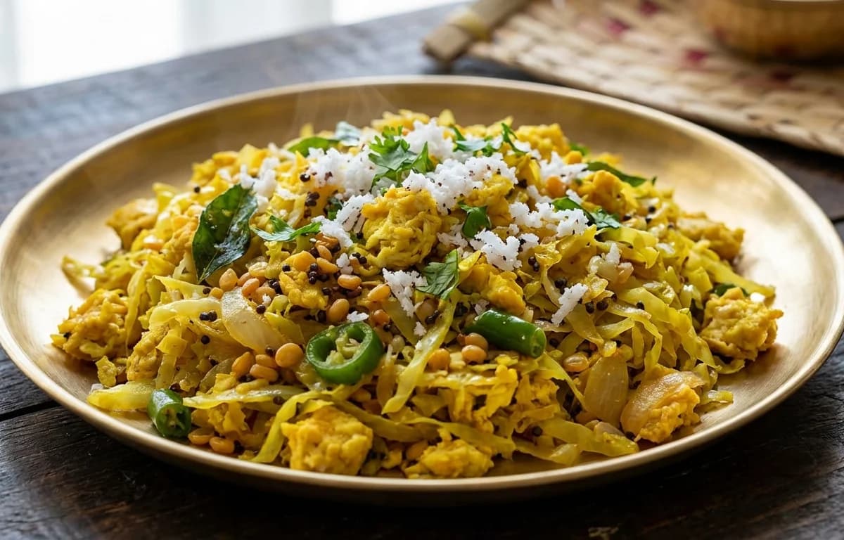Cabbage and Egg Poriyal