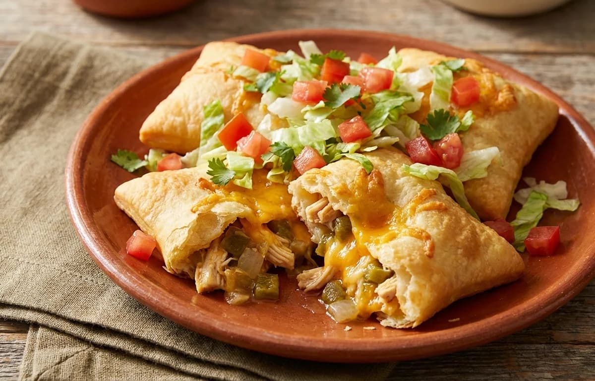 Chicken Sopapillas with Green Chile
