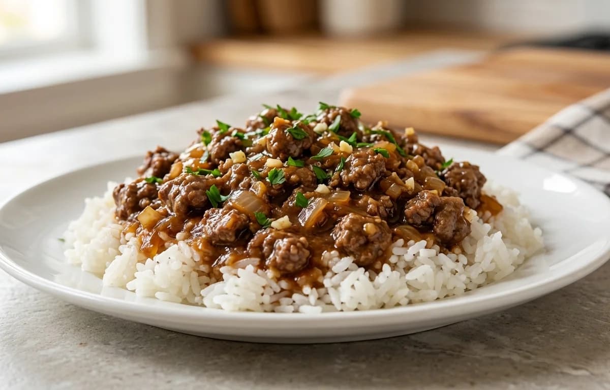 Ground Beef over Rice