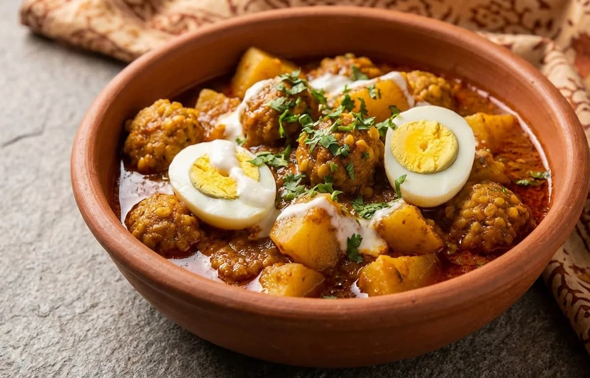 Mangodi Aloo Sabzi with Egg