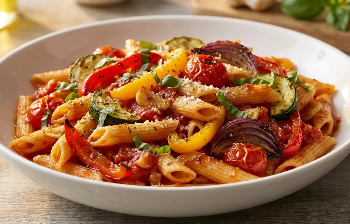 Penne with Roasted Vegetables and Marinara