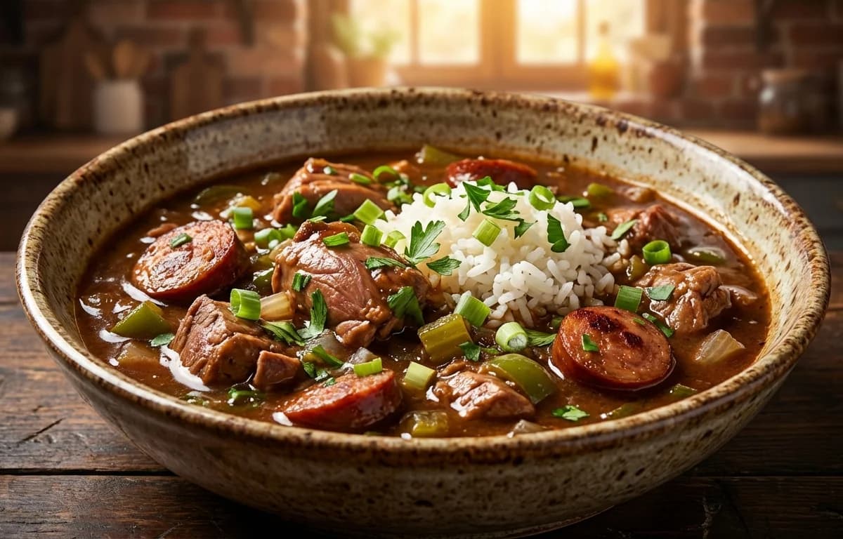 Rabbit and Sausage Gumbo