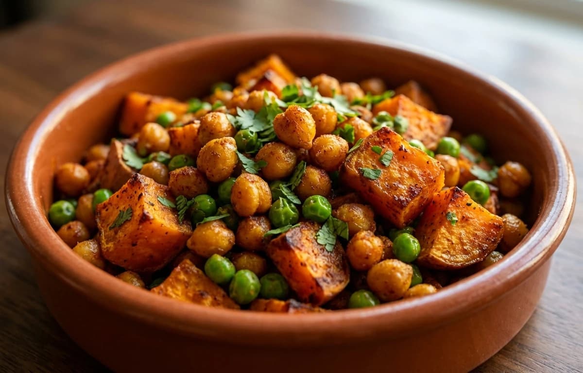 Roasted Sweet Potatoes and Chickpeas