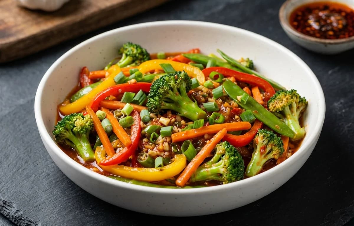 Stir Fried Vegetables in Schezwan Sauce