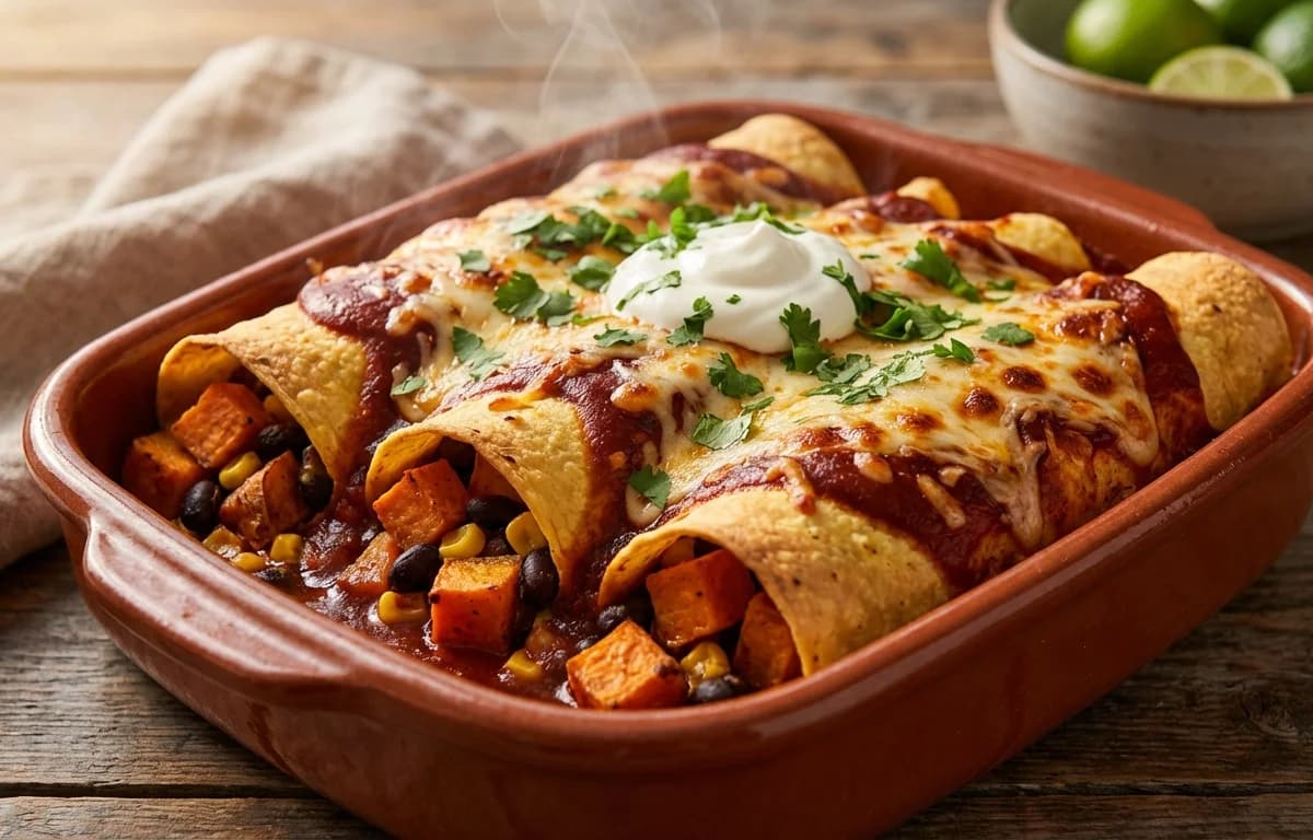 Sweet Potato and Black Bean Enchiladas